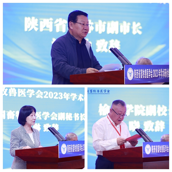 榆林市副市长沈效功、中国畜牧兽医学会副秘书长刘琳和榆林公司副董事长张晓分别致辞.jpg